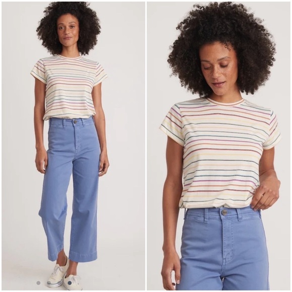 Marine layer • rainbow stripe short sleeve tee - Picture 2 of 7